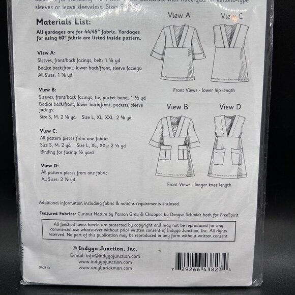 Indygo Juntion IJ823 “Over the Top Tunic” (S-XXL) Sewing Pattern Uncut FF - Picture 4 of 5